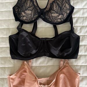 Elegant Sheer Black and Sheer Nude and Black Lace Bras
